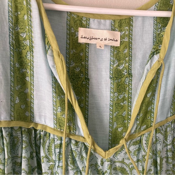 Daughters of India blockprint cotton maxi dress - Picture 3 of 4